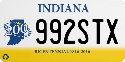 IN license plate 992STX