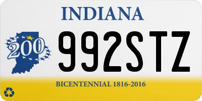 IN license plate 992STZ