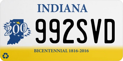 IN license plate 992SVD