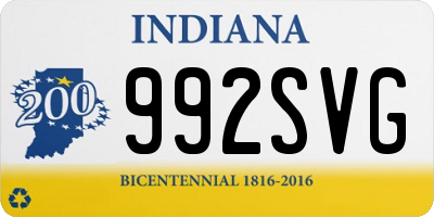 IN license plate 992SVG