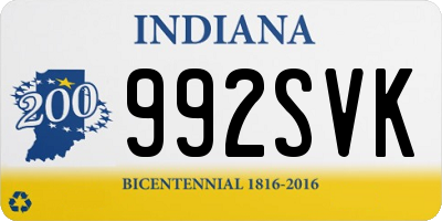 IN license plate 992SVK