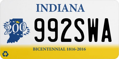 IN license plate 992SWA