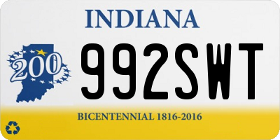 IN license plate 992SWT