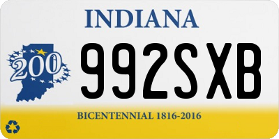 IN license plate 992SXB