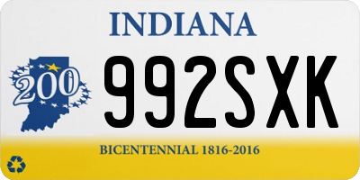 IN license plate 992SXK