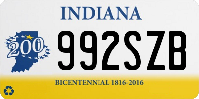 IN license plate 992SZB