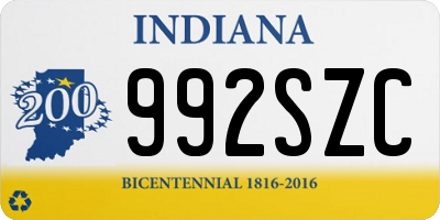 IN license plate 992SZC