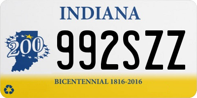 IN license plate 992SZZ