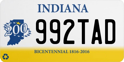 IN license plate 992TAD