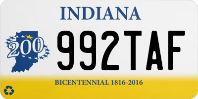 IN license plate 992TAF