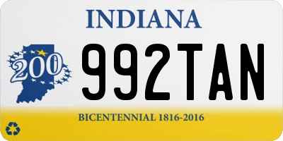 IN license plate 992TAN