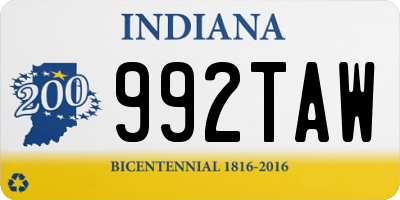 IN license plate 992TAW