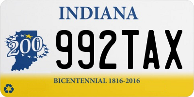 IN license plate 992TAX