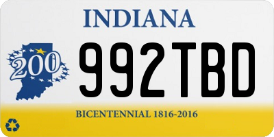 IN license plate 992TBD