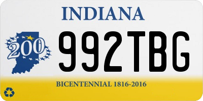 IN license plate 992TBG