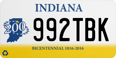 IN license plate 992TBK