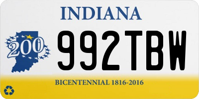 IN license plate 992TBW