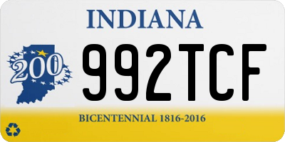 IN license plate 992TCF