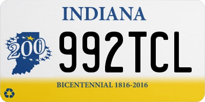 IN license plate 992TCL