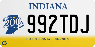 IN license plate 992TDJ