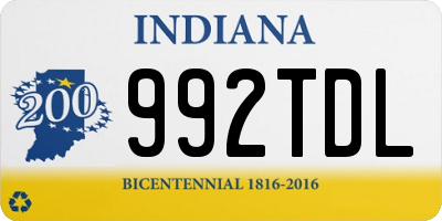 IN license plate 992TDL