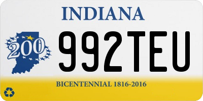 IN license plate 992TEU