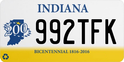 IN license plate 992TFK