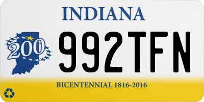 IN license plate 992TFN