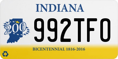 IN license plate 992TFO