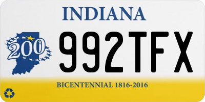 IN license plate 992TFX