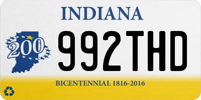 IN license plate 992THD