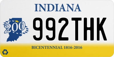 IN license plate 992THK