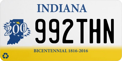 IN license plate 992THN