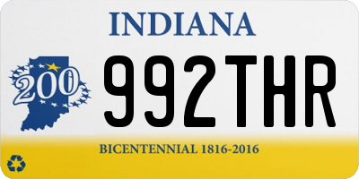 IN license plate 992THR