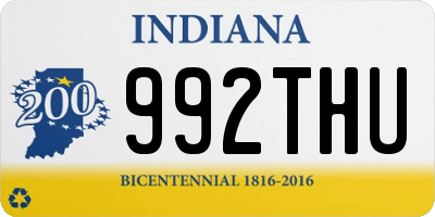 IN license plate 992THU