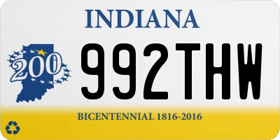 IN license plate 992THW
