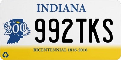 IN license plate 992TKS