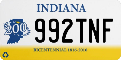 IN license plate 992TNF