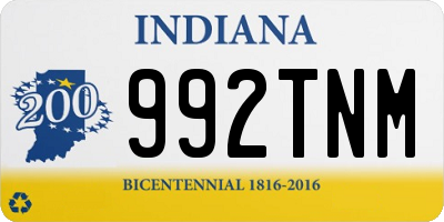 IN license plate 992TNM