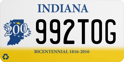 IN license plate 992TOG