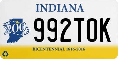 IN license plate 992TOK