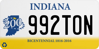 IN license plate 992TON