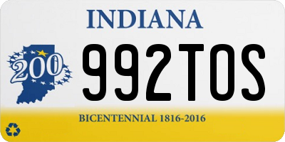 IN license plate 992TOS