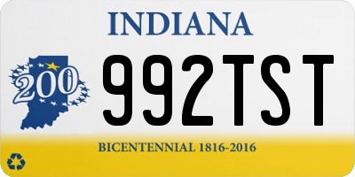 IN license plate 992TST