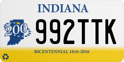 IN license plate 992TTK