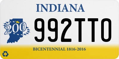 IN license plate 992TTO