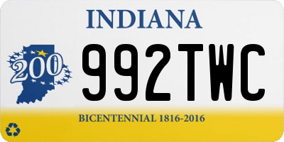 IN license plate 992TWC