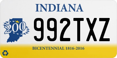 IN license plate 992TXZ