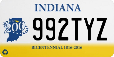 IN license plate 992TYZ