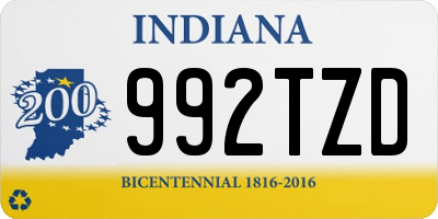 IN license plate 992TZD